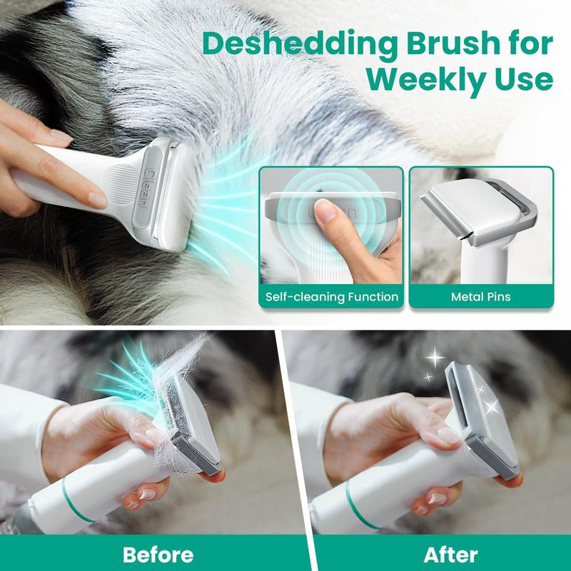 INSE Pet Grooming Kit & Dog Hair Vacuum, Dog Grooming Kit Suction 99% Pet Hair, Large Dust Cup Pet Hair Vacuum with Clipper for Dogs, 5 Pet Grooming Tools for Shedding Pet Hair