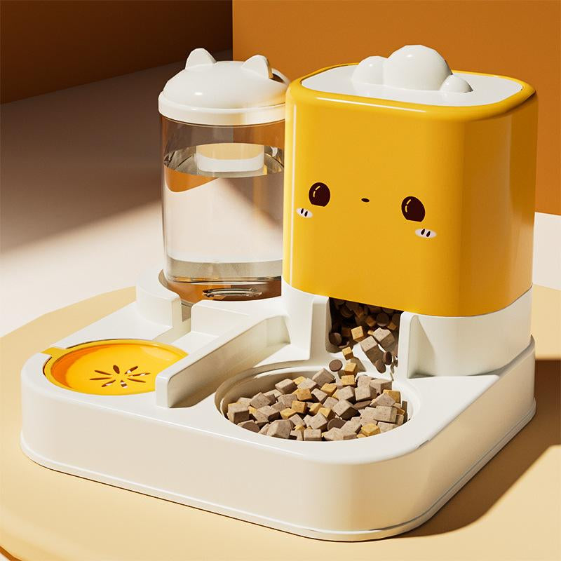 Automatic Feeder & Water Dispenser Combo for Cats and Dogs - Large-Capacity 2-In-1 Double Bowl Set with Auto Water Supply