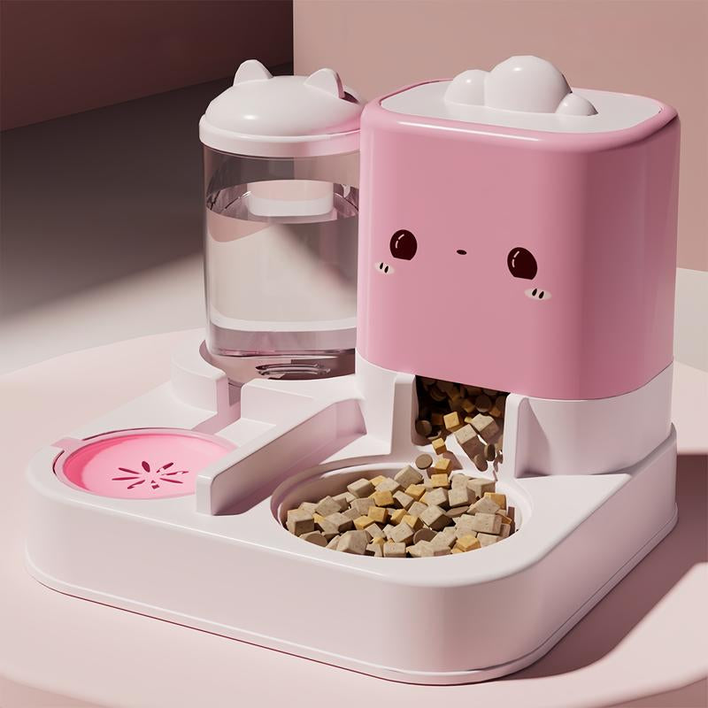Automatic Feeder & Water Dispenser Combo for Cats and Dogs - Large-Capacity 2-In-1 Double Bowl Set with Auto Water Supply
