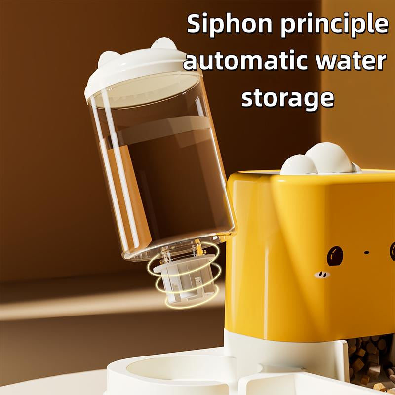 Automatic Feeder & Water Dispenser Combo for Cats and Dogs - Large-Capacity 2-In-1 Double Bowl Set with Auto Water Supply