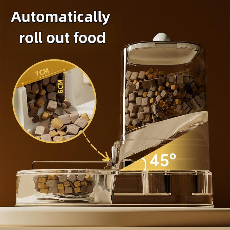Automatic Feeder & Water Dispenser Combo for Cats and Dogs - Large-Capacity 2-In-1 Double Bowl Set with Auto Water Supply